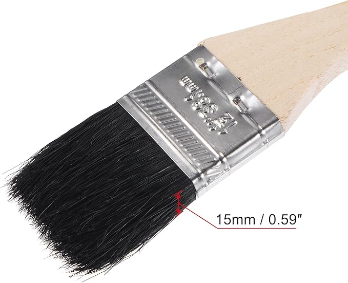 uxcell Bent Radiator Paint Brush 16" Length 1.5" Width Bristle with Long Wood Handle for Wall Treatment Black 4Pcs