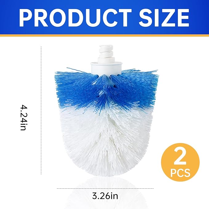 2 Pack Toilet Brush Replacement Head Compatible with OXO Good Grips Toilet Brush, Toilet Brush Refills for OXO Toilet Brush Only, Plastic Toilet Brush Head & Nylon Material