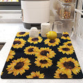 Dish Drying Mat Foldable Fall Kitchen Drying Mat Absorbent Sink Mat Multi-Purpose Coffee Pad Easy To Clean,Kitchen Gadgets,sunflower decor(sunflower) (16inches*24inches)