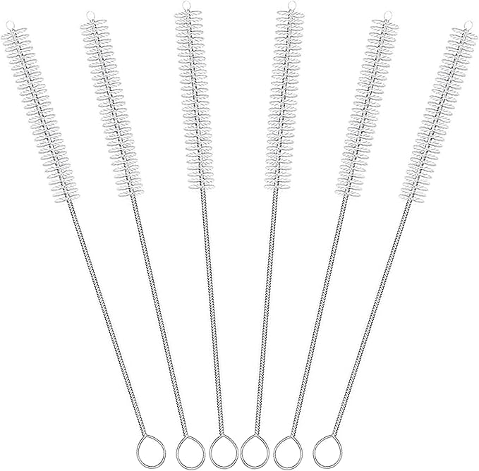 Straw Brush Cleaner with 304 Stainless Steel Handle,Straw Cleaner Brush Extra Long 12 Inch,Extra Wide 12mm Straw Cleaning Brush for Baby Bottles,Sippy Cups and Stanley Cups(6-Pack).