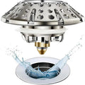 Bathtub Drain Stopper, Pop Up Tub Stopper Plug with Bathtub Drain Hair Catcher Cover, Universal for 1.45 in to 1.8 in Tub Drain, Brushed Nickel