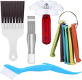 10PCS Air Conditioner Fin Comb Cleaner kit AC Coil Cleaning Brush 5 Different Fin Combs Condenser Fin Straightener AC Evaporator Comb Radiator Repair Clean Tool (10)