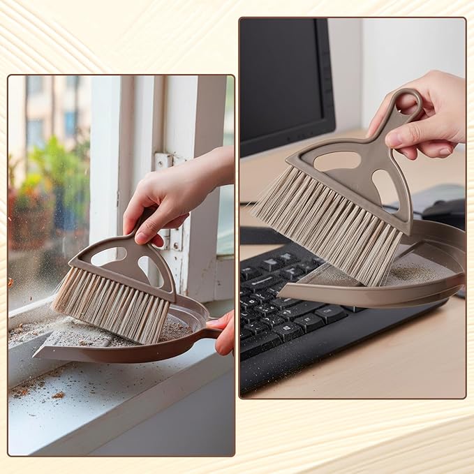 Ouligay Small Broom and Dustpan Set Mini Dustpan and Brush Set Handheld Mini Broom and Dustpan Set for Kitchen Desk Counter Sofa Kitchen Office Pet Care and Outdoor Camping Tent