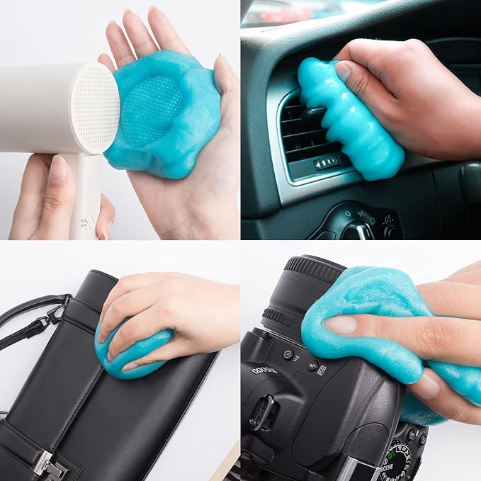 CLICK CLEAN 7oz Car & Keyboard Cleaning Gel x 2, Universal Dust Cleaning Gel for Electronics, Safe & Eco-Friendly, Reusable