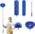 Dusters for Cleaning, 5-in-1 Dusters, Ceiling Fan Cleaner Duster with Extension Pole, Microfibe, Cobweb and Chenille Duster for Fans, Blubs, Cars, Blinds and Furniture