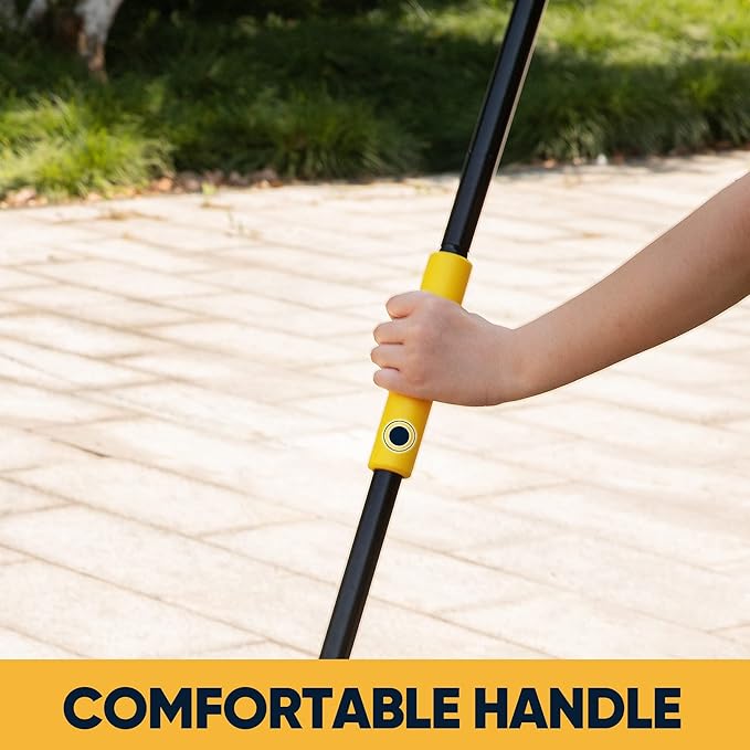 Yocada Heavy-Duty Corn Broom Commercial Dustpan Set with Comb Indoor Outdoor Broom Perfect for Courtyard Garage Lobby Mall Market Floor Home Office Leaves Stone Dust Rubbish…