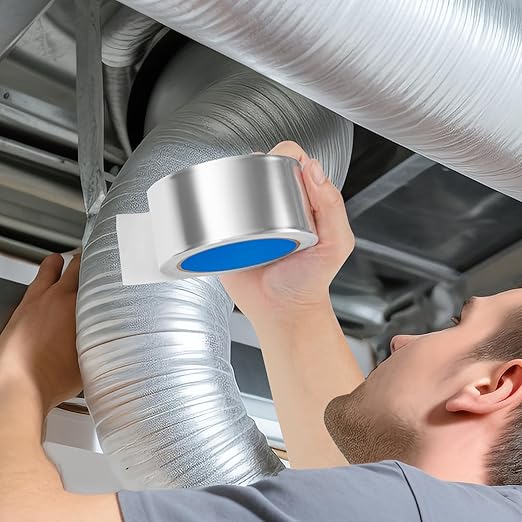 Thicker Silver Aluminum Foil Tape for Ductwork, 2-inch x 65 Feet, 3.9 mils High-Temperature Sealing & Patching, Heavy Duty HVAC Tape for Air Ducts Vents, Metal Repair, Exhaust Pipe, AC Dryer, Furnace