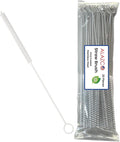 20 Premium Straw Cleaner Brush XL 12" Long & 3/8” Wide Straws Pipe Cleaning Brush Hummingbird Feeders Thick Reusable Shake Straws Coated Stainless Steel Nylon Bristles Flexible Handle