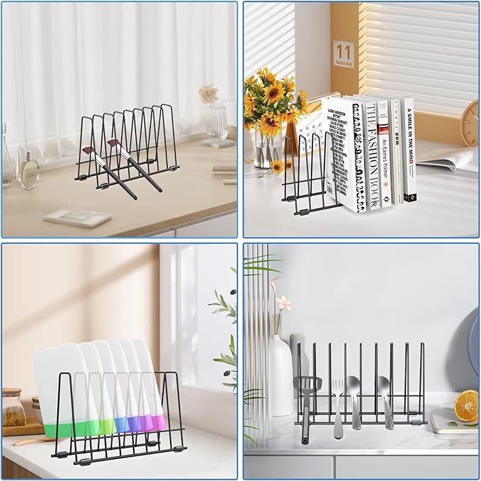 AKAZA 2 Pack Reusable Bags Drying Rack-Multiple Kitchen Storage Organizer for Plastic, Gallon, Snack, Sandwich Bags, Desktop Book Shelf, Dresser Storage Rack (Black)