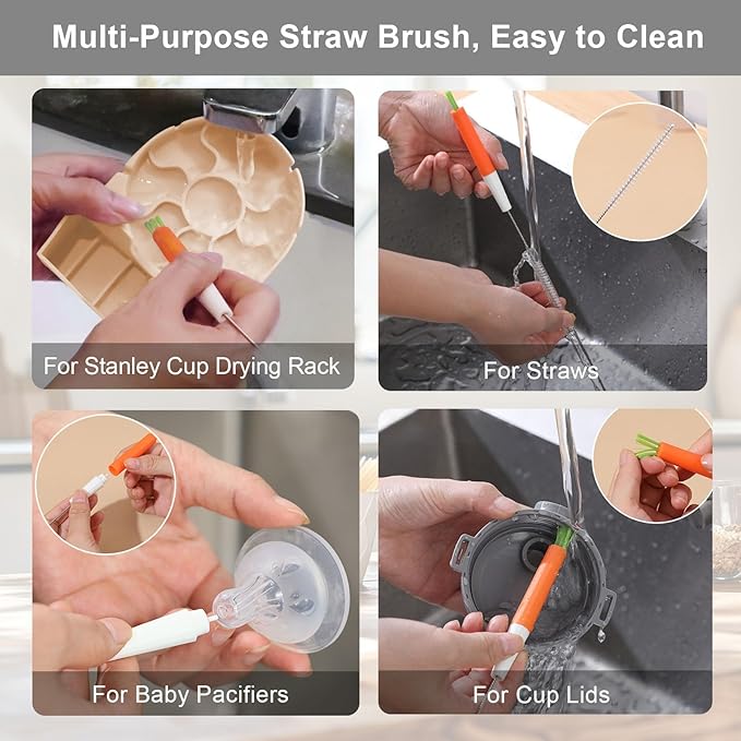 Water Bottle Drying Rack, Silicone Tumbler Drying Rack, Baby Bottle Dryer Holder, Cup Dryer for Stanley 20/30/40 oz, Mugs, Glasses