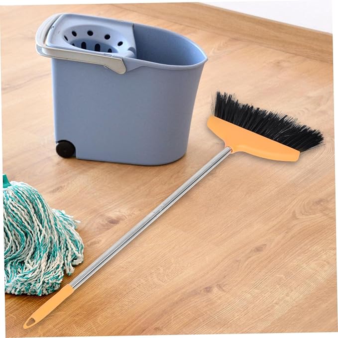 Cabilock Soft Bristle Indoor Outdoor Cleaning Broom with Metal Handle Efficient Dust Hair Sweeping Tool for Home Kitchen Office Wide Angle Design for Quick Cleanup