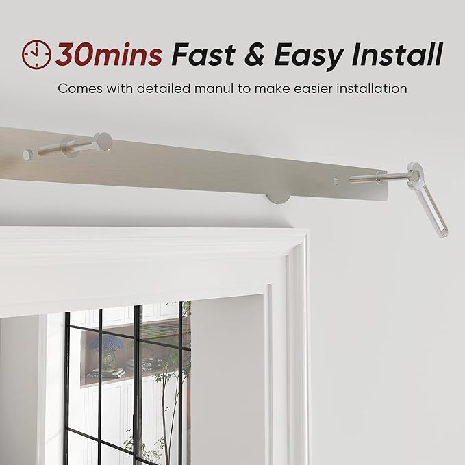 60'' Bi-Fold Sliding Barn Door Hardware Track Kit for Four 14'' Doors,Side Mount Installation,Heavy Duty Roller,Smoothly and Quietly - Brushed Nickel(Doors Not Included)