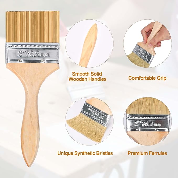 7" Deck Stain Brush Applicator, INCIKITI Wood Stain Brush with 60" Long Handle, Stain Brushes for Wood, Oils, Decking Paints, Decking Stains, Deck Coatings, Fence Wall Furniture Paints