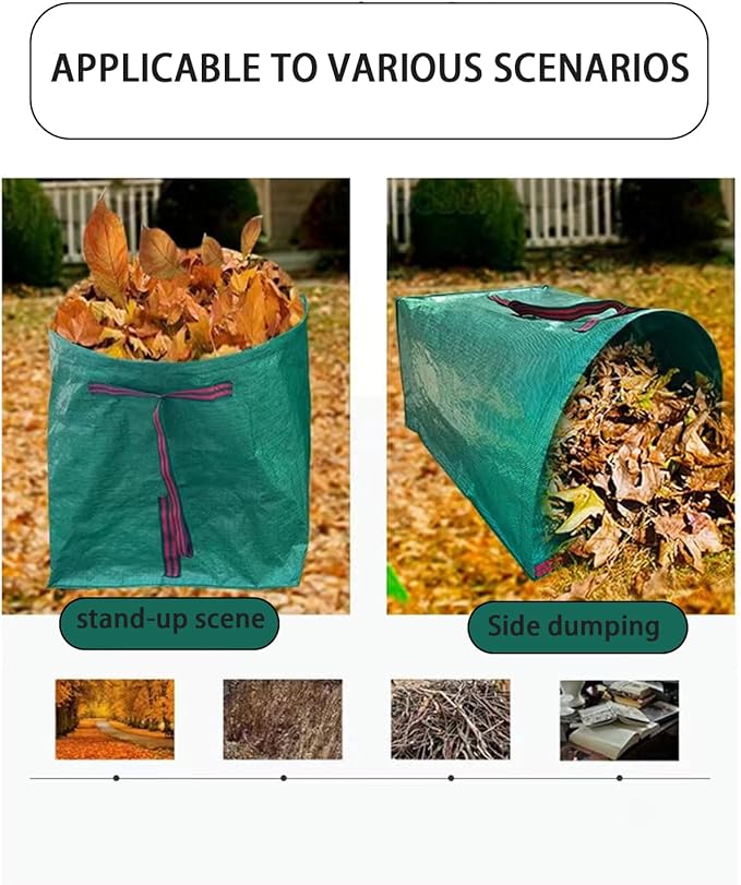 2 Pack 40 Gallon Reusable Leaf Collector Bag for Collecting Leaves, Lawn Grass, Clippings and Branches. Leaf Dustpan. Leaves Collector for Leaves, Debris, Grass, Lawn Trash, Come with Gloves