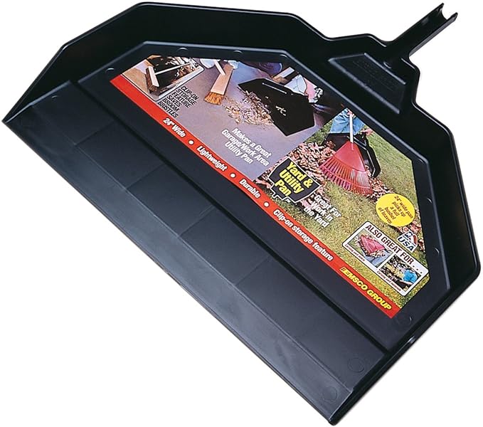 Emsco Group Enormous Yard & Garage Dust Pan – 24-Inch Mouth – Lightweight, Durable – Clip-On Features