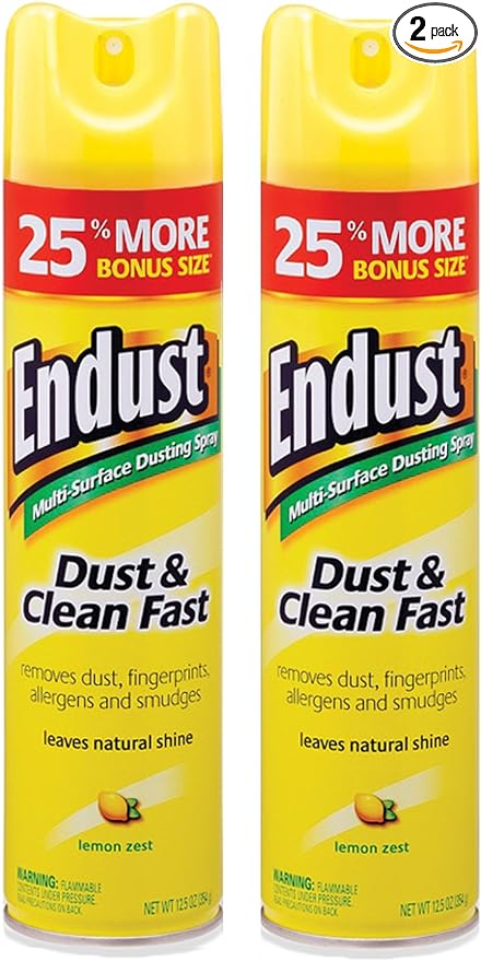 Endust Multi-Surface Dusting and Cleaning Spray, Lemon Zest, 12.5 Ounce (Pack of 2)