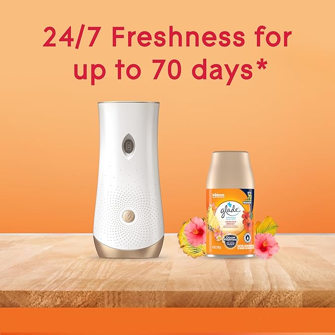 Glade Automatic Spray Refill and Holder Kit, Air Freshener for Home and Bathroom, Hawaiian Breeze, 6.2 Oz
