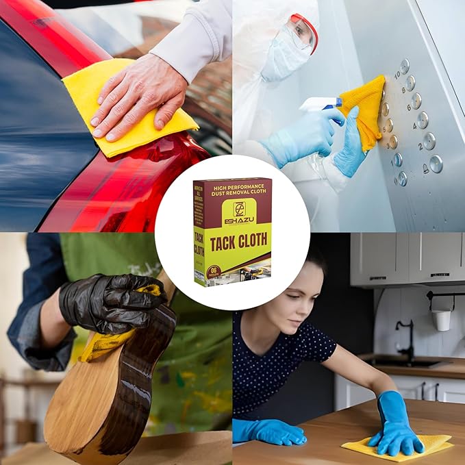 Eshazu Premium Tack Cloth Pack of 06 – Professional Grade Dust and Particle Remover for Woodworking and Painting – Tack Rags for Surface Cleaning – Silicone & Wax Free, Anti-Static
