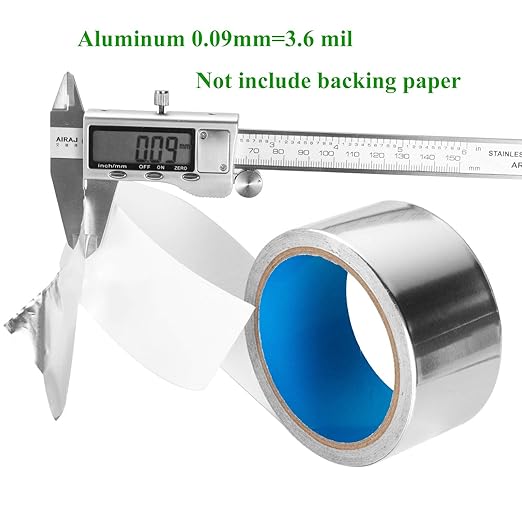 Extra Thick Aluminum Foil Duct Tape High Temp Heavy Duty 2 inch 13 YD Silver for Dryer Vent Hose Air Duct,HVAC Ductwork Insulation,Heat Reflective