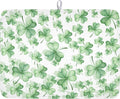 St Patrick's Day Dish Drying Mat for Kitchen Counter,Green Lucky Charm Shamrocks Drying Mat 18 x 24 Inch with High Absorbent Microfiber Drainer Mat for Coffee Bar