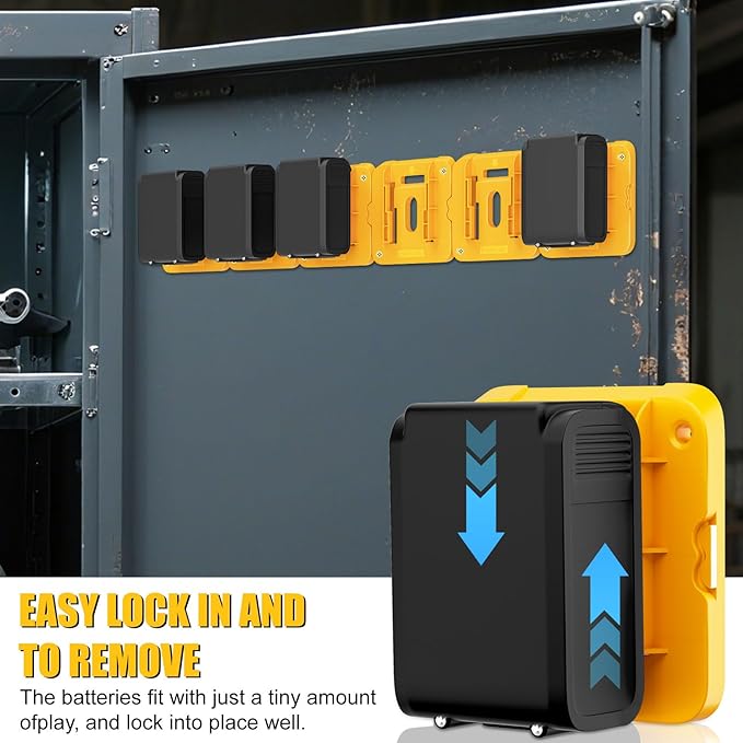 6 Pack Battery Mount Holder Compatible for Dewalt 20V 60V Battery Holder Fit for DCB200 DCB203 DCB206 Batteries Wall, Work Van, Shelf, Toolbox