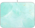 Turquoise Marble Dish Drying Mat for Kitchen Countertop 18x24 Aqua Tie Dye Large Drying Mat Reusable Quick Dry Dish Sink Mats Easy Clean Decorative Essentials