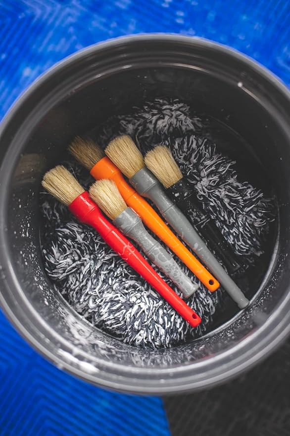 Detail Factory Boar Hair Detailing Brush Large, Comfortable Grip and Heavy-Duty Scrubbing for Interior, Exterior, Engine Bay, Wheels, Exhaust Tips, Textured Plastic