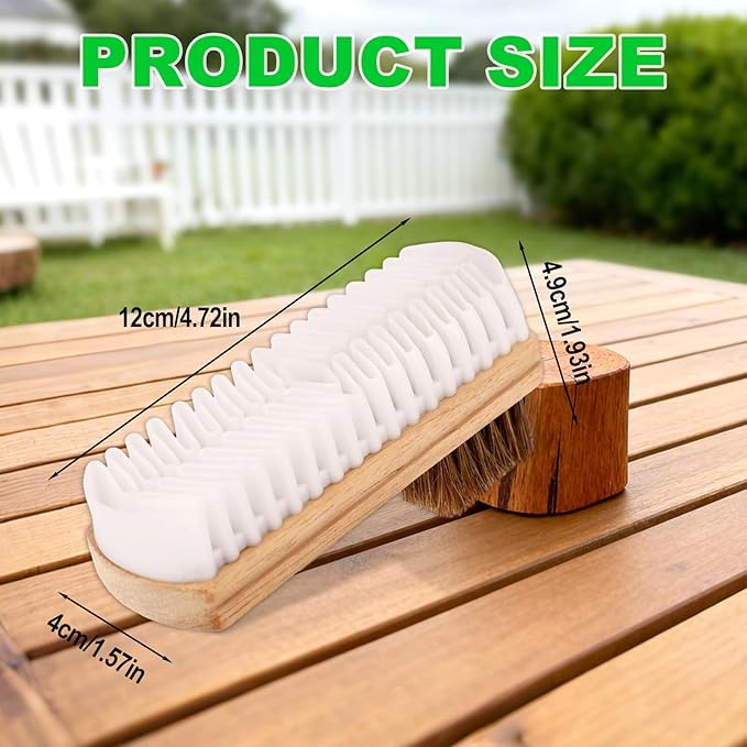 2-in-1 Suede Shoe Cleaner Brush with Eraser, Wooden Handle Suede & Nubuck Cleaning Brush for Shoes Bags Jackets