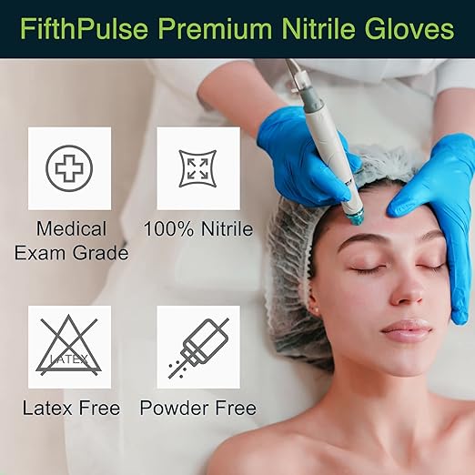 Blue Gloves Disposable Latex Free Small, 50 Count - Medical and Dental Grade Surgical Gloves - Powder Free Nitrile Gloves Small - 3 Mil Thickness