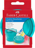 Faber-Castell Clic & Go Portable Paint Water Cup with Brush Holder, Turquoise - Collapsible Paint Brush Cleaner Rinse Cup, Travel Friendly Painting Accessories (Pack of 6)