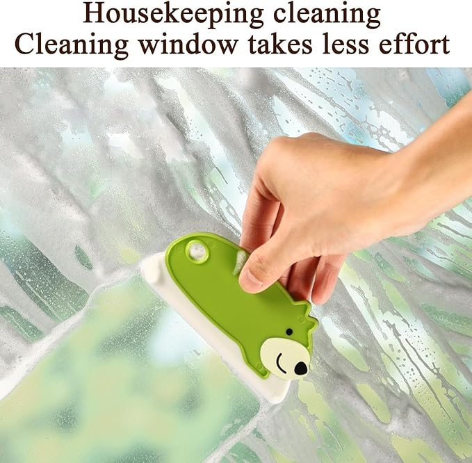 Small Squeegee | Cartoon Glass Wiper Scraper for Shower - Bathroom Glass Door Cleaning Scraper | for Sink Kitchen Countertop Bathroom Door Automotive Home