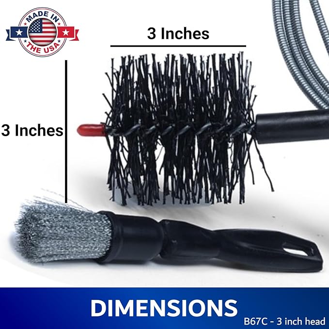 Pellet Stove & Dryer Vent Cleaner Kit – 10 ft Long Steel Flexible Brush for Fireplace Chimney, Ash, Lint & Soot Buildup Removal - Pellet Stove Cleaning Kit – B67C by FryOilSaver Co