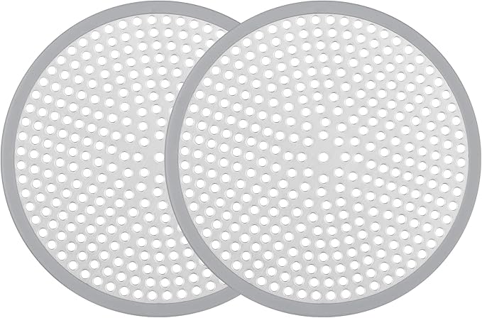 Ohtomber Shower Drain Hair Catcher - 2PCS 4.72” Shower Stall Sink Drain Cover Strainer, Stainless Steel Bathtub Hair Filter Trap Stopper, Bathroom Floor Screen Protector with Silicone Rim