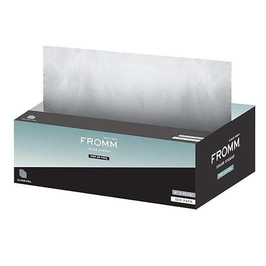 Fromm Pop Up Hair Foils, Ideal for Longer, Thicker Hair Types, Cosmetology Supplies, Hairstylist Essentials, Ideal for Highlighting and Coloring, Precut, 9" x 10.75", 500 Foil Sheets