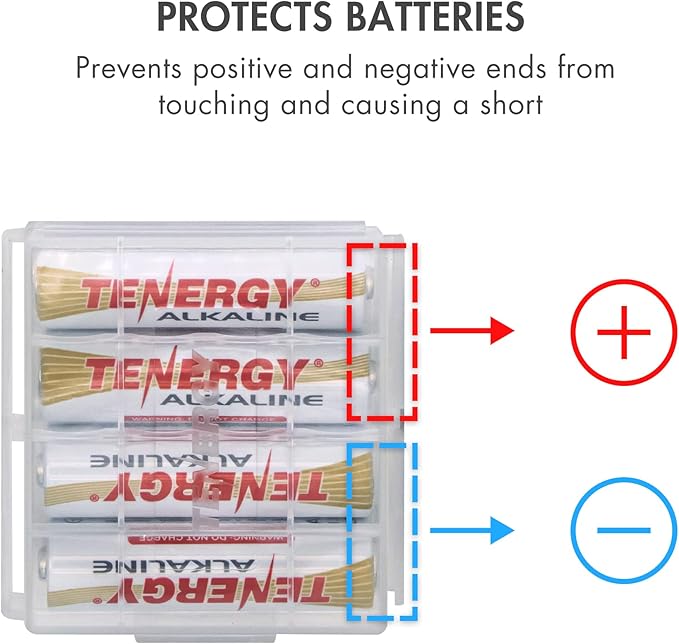 Tenergy 30 Pack Plastic Storage Case for AA/AAA Batteries (Batteries Sold Separately)