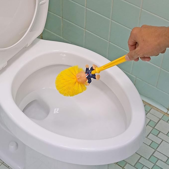 Toilet Brush, Great Gag Gift, Fun Design, Premium Quality Toilet Bowl Brush with Solid Handle and Durable Bristles for Bathroom Cleaning, Political Satire Products
