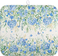 Blue Hydrangea Floral Dish Drying Mat for Kitchen Counter Spring Butterfly Flower Drainer Mat Absorbent Reversible Microfiber Heat Resistant Dry Pad Reusable Washable Dishes Pad 16x18 Inch