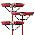 Libman Commercial 823 Multi-Surface Push Broom, Steel Handle, 24" Wide Sweep, Red & Black (Pack of 3)