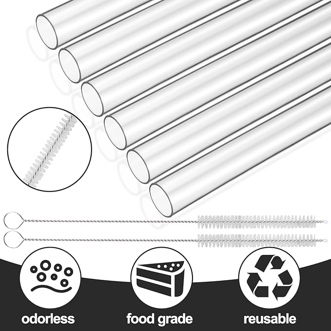 Replacement Straws for Stanley Quencher ProTour Flip Straw Tumbler 40oz, Reusable Straw with Cleaning Brush, Cup Accessories for Stanley (Transparent, for Stanley Quencher ProTour 40oz)