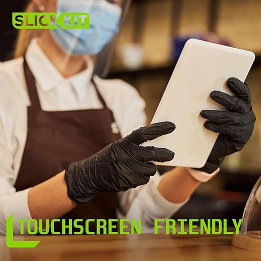 Disposable Nitrile Gloves, 4 Mil Latex-Free Powder-Free Industrial Gloves for Cleaning, Cooking, Non-Sterile (Black, Large/9 (Pack of 1000))