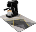 Coffee Splash Mat, 24 x 16 Inch, Geometric Bar Mat, Absorbent Hide Stain Rubber Backed Dish Drying Mat for Kitchen Counter, Mats for Countertops, Under Coffee Bar Maker Machine Pot Espresso Machine