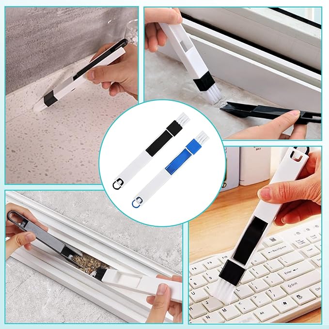 15-Piece Crevice Cleaning Brush Set – Narrow Gap, Grout Line & Window Track Brushes for Bathroom, Kitchen, Car Vents, and Tight Spaces (6 Tool Types)