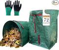 2 Pack Garden Leaf Bags 72 Gallon for Debris, Foldable Yard Waste Reusable Lawn Bags,Large Dustpan-Type with Gloves for Grass Clippings,Collapsible Trash Can for Outdoor Cleanup (72 Gallons)