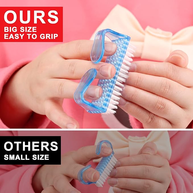 12Pcs Handle Grip Nail Brush, HOFASON Nail Brush for Cleaning Fingernails Manicure Scrub Hand Brushes to Cleaner Under Nails, Nail Cleaning Brush Pedicure Scrubbing tool Use for Foot Toenail Women Men