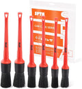 Car Detailing Brush Kit, 6Pcs Auto Boar Hair Detail Brush Set Automotive Interior Exterior No Scratch Microfiber Detailing Brushes for Cleaning Air Vents, Engine Bays, Dashboard & Wheels -BRFCD15