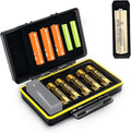 Detachable Battery Tester for AA and AAA Batteries,10 Slots Battery Case for 8 AA and 2 AAA Batteries, Water-Resistant and Shockproof, PC Shell Easy to Carry