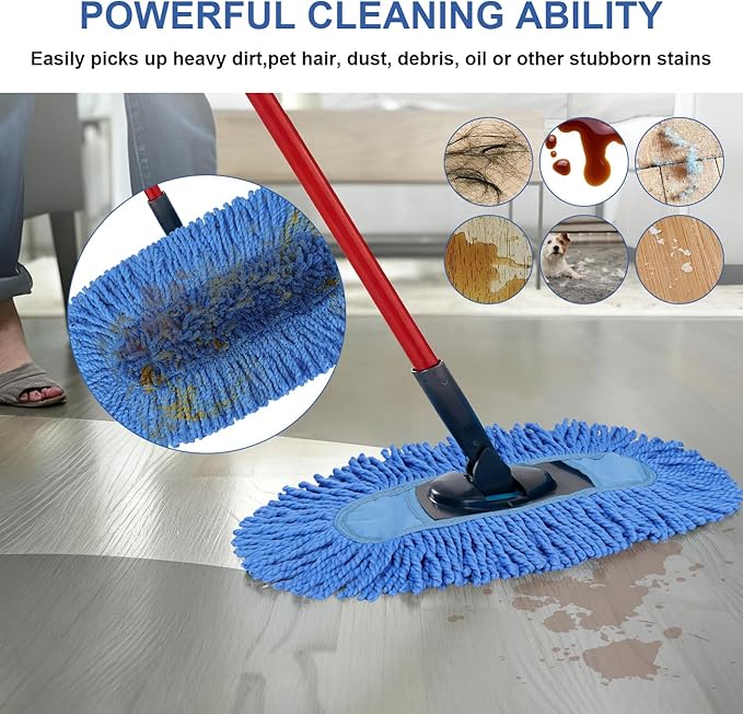 Dust Mop Replacement Head Compatible with Cedar Hardwood Floor 'N Baseboard Dust Mop - Dual-Action Dusts Mop Refil Pads for Ceda Dual-Action Microfiber Sweeper Dust Mops - 4 Pack