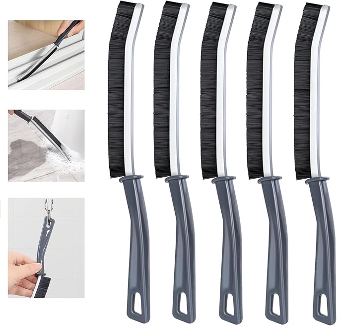 5 Pcs Hard Bristle Crevice Cleaning Brush - Crevice Cleaning Brushes for Household Use, Multifunctional Corner Gap Cleaning Brush Tool Grout Cleaner Brush for Kitchen Bathroom Window Track