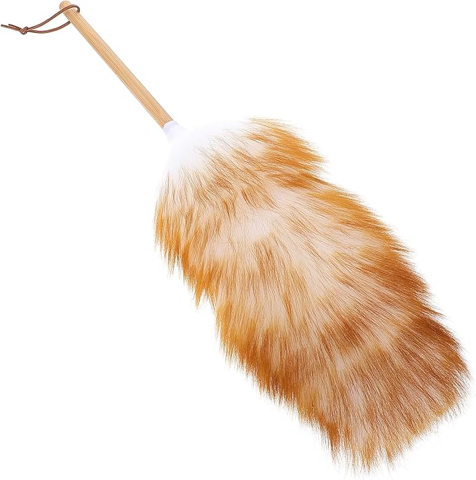 VICASKY Wool Duster Brush Home Dust Cleaner for Multi-Surface Cleaning Soft Lambswool Cleaning Tool Suitable for Furniture Ceiling Fans and Blinds Cleaning Random Random Color