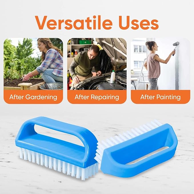 Superio Nail Scrubber Brush - All-Purpose Stiff Cleaning Brush for Fingernails, Toe, Foot & Hands - 24 Pack